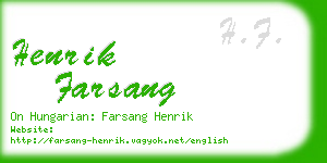 henrik farsang business card